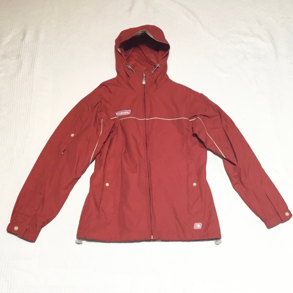 Columbia Size S Red Front Zipper Hooded Jacket